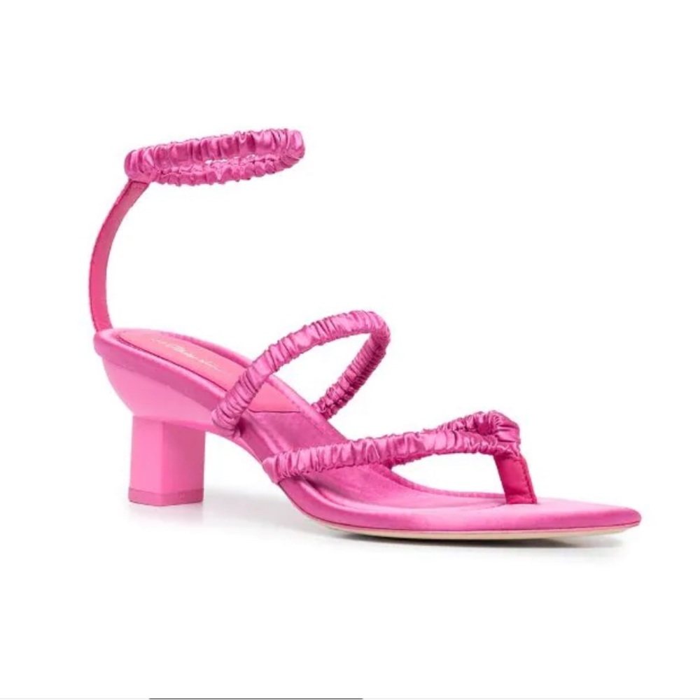 3.1 Phillip Lim Verona 60mm strappy satin sandals in Carnation